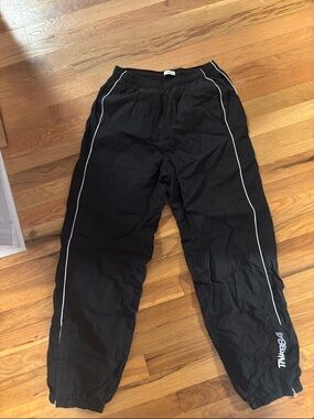 TNA Black Track Pants with White Piping